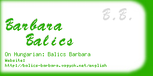 barbara balics business card